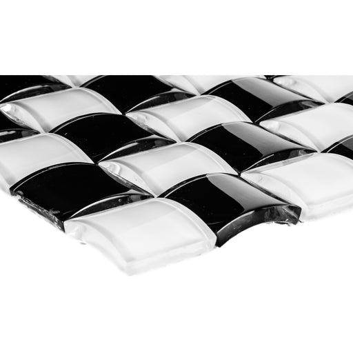 Glasmosaik 3D Black & White - 26cm x 26cm - FliesenDeal24 - Fliesen günstig kaufen