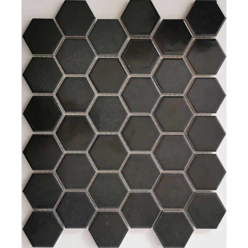 Keramisches Mosaik Castello Hexagon Schwarz 32x28_4330542115716