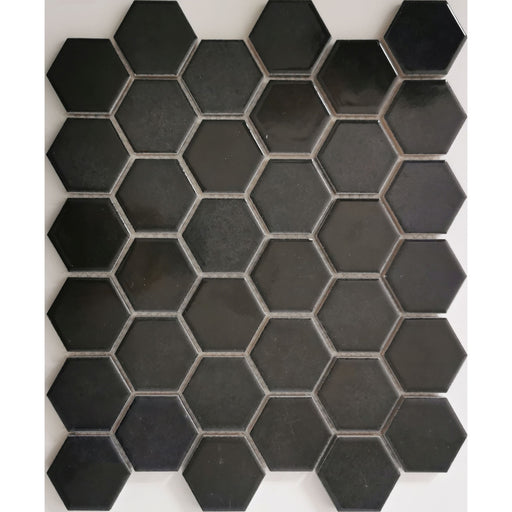 Keramisches Mosaik Castello Hexagon Schwarz 32x28_4330542115716