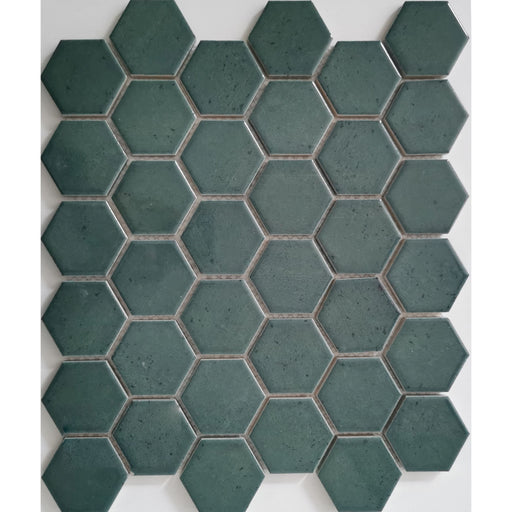 Keramisches Mosaik Castello Hexagon Dunkelgrün 32x28_4330542115723