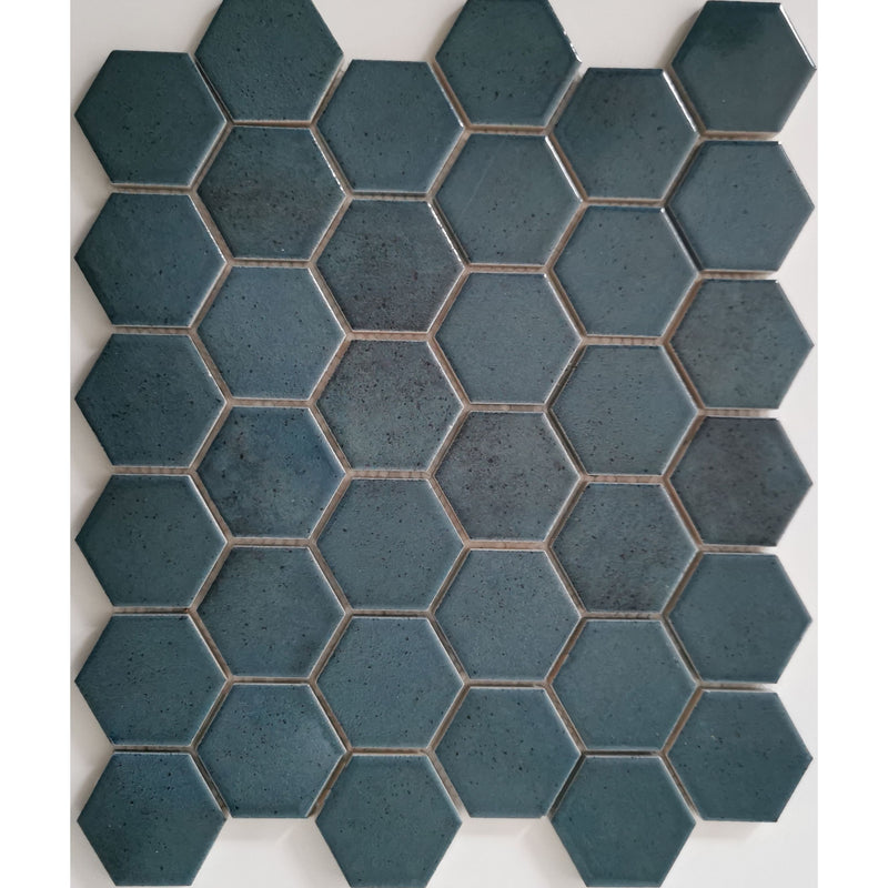 Keramisches Mosaik Castello Hexagon Dunkelblau 32x28_4330542115730
