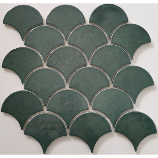 Keramisches Mosaik Castello Fächer Dunkelgrün 29,2x30,3_4330542115778
