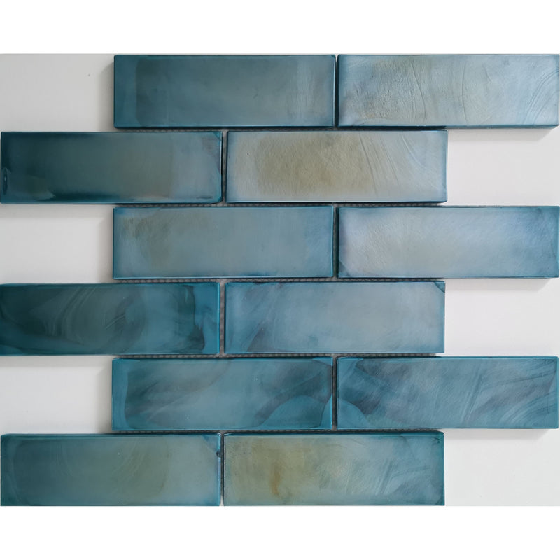Glasmosaik Cadiz Brick Grün 30x30_4330542115938