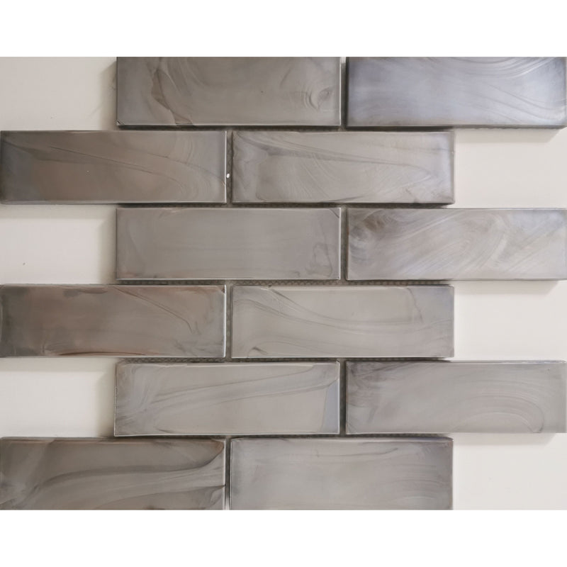 Glasmosaik Cadiz Brick Grau 30x30_4330542115969