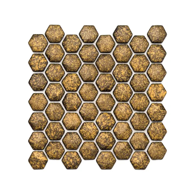 Recyceltes Glasmosaik Ebru Hex Gold 29x29_4330542116034