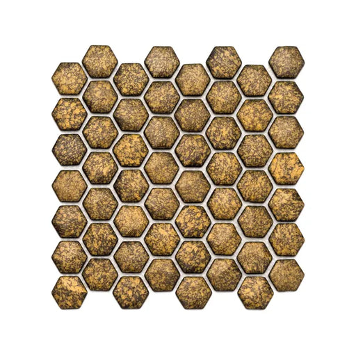 Recyceltes Glasmosaik Ebru Hex Gold 29x29_4330542116034