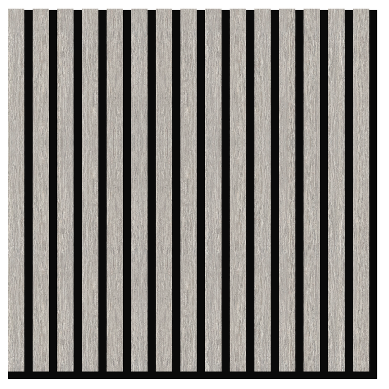 Akustikpaneel Eiche Grau Matt - Schwarzer Filz - 60x60cm-4330542119752