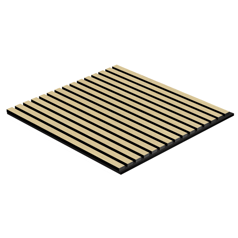 Akustikpaneel Eiche Hellbraun Matt - Schwarzer Filz - 60x60cm-4330542119769