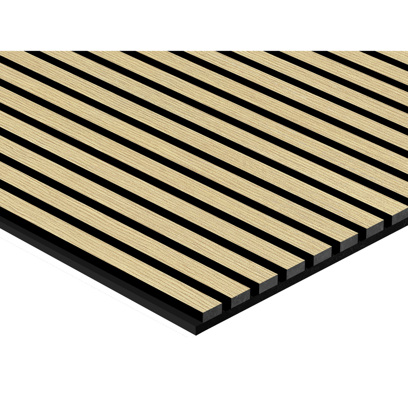 Akustikpaneel Eiche Hellbraun Matt - Schwarzer Filz - 60x240cm-4330542119707