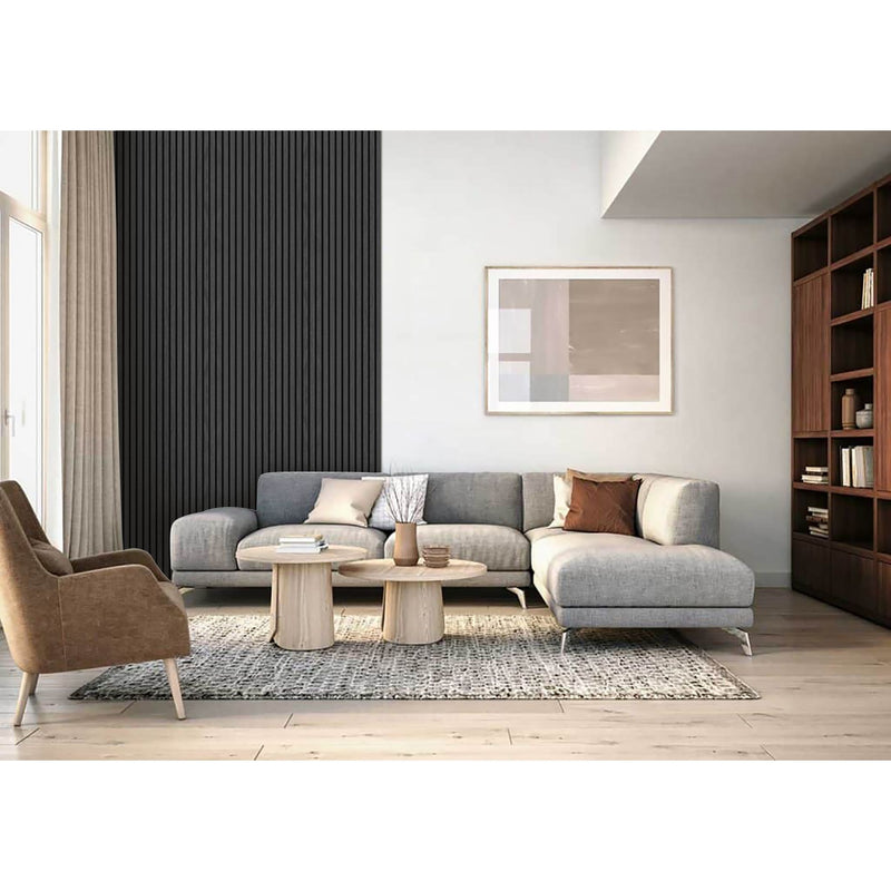 Akustikpaneel Eiche Brau Geölt Matt - Schwarzer Filz - 60x240cm-4330542119721