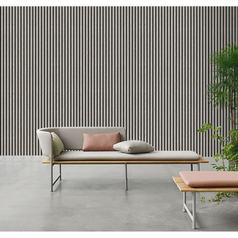 Akustikpaneel Eiche Grau Matt - Schwarzer Filz - 60x240cm-4330542119691