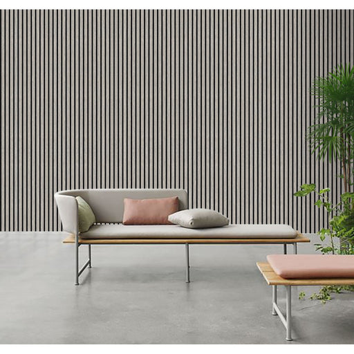 Akustikpaneel Eiche Grau Matt - Schwarzer Filz - 60x240cm-4330542119691