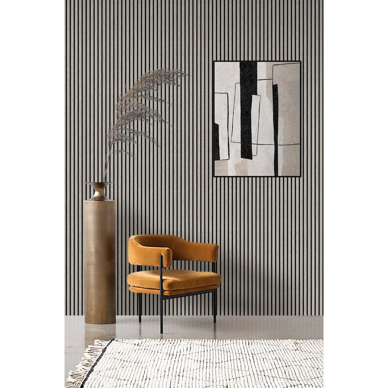 Akustikpaneel Eiche Grau Matt - Schwarzer Filz - 60x240cm-4330542119691