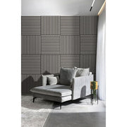 Akustikpaneel Eiche Grau Matt - Schwarzer Filz - 60x60cm-4330542119752