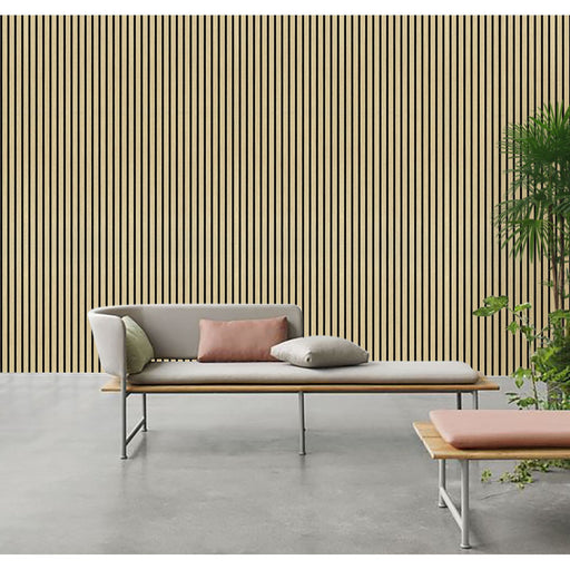 Akustikpaneel Eiche Hellbraun Matt - Schwarzer Filz - 60x240cm-4330542119707