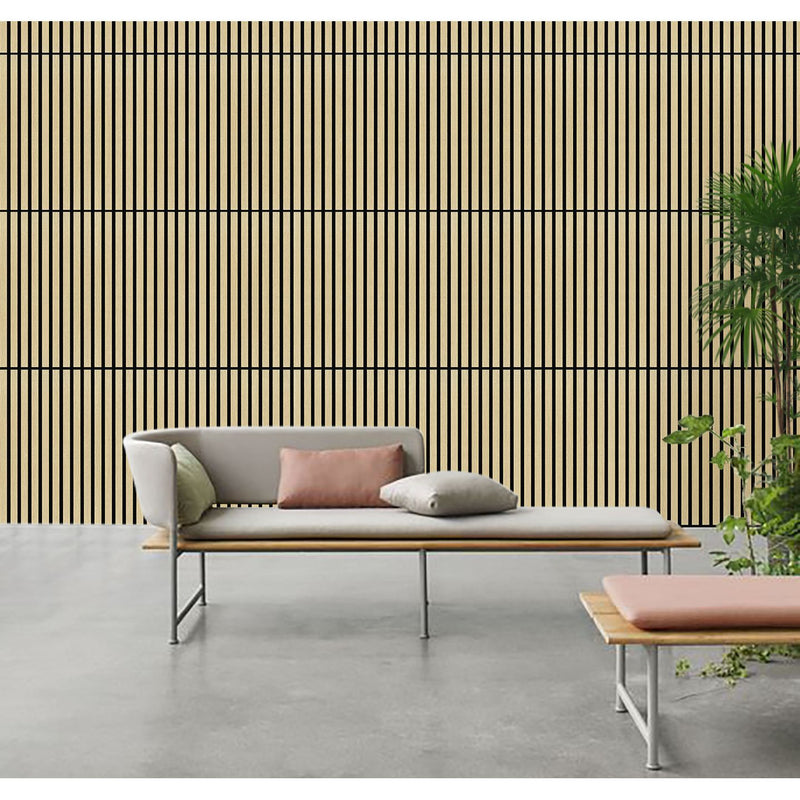 Akustikpaneel Eiche Hellbraun Matt - Schwarzer Filz - 60x60cm-4330542119769