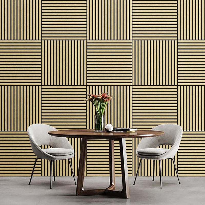 Akustikpaneel Eiche Hellbraun Matt - Schwarzer Filz - 60x60cm-4330542119769