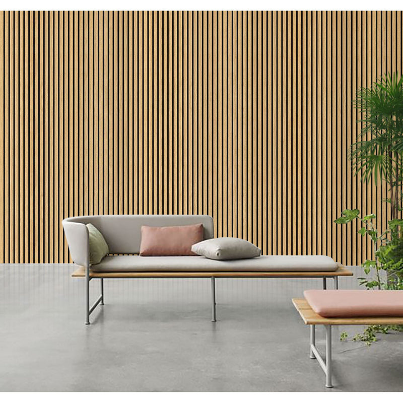 Akustikpaneel Eiche Brau Geölt Matt - Schwarzer Filz - 60x240cm-4330542119714