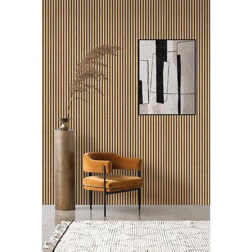 Akustikpaneel Eiche Brau Geölt Matt - Schwarzer Filz - 60x240cm-4330542119714