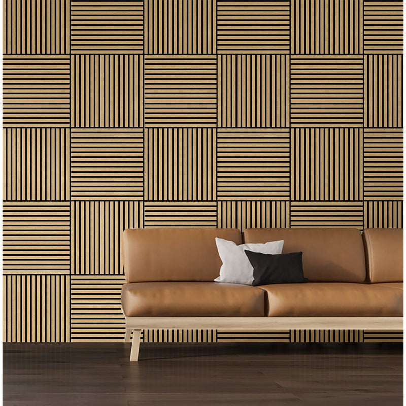 Akustikpaneel Eiche Brau Geölt Matt - Schwarzer Filz - 60x240cm-4330542119776