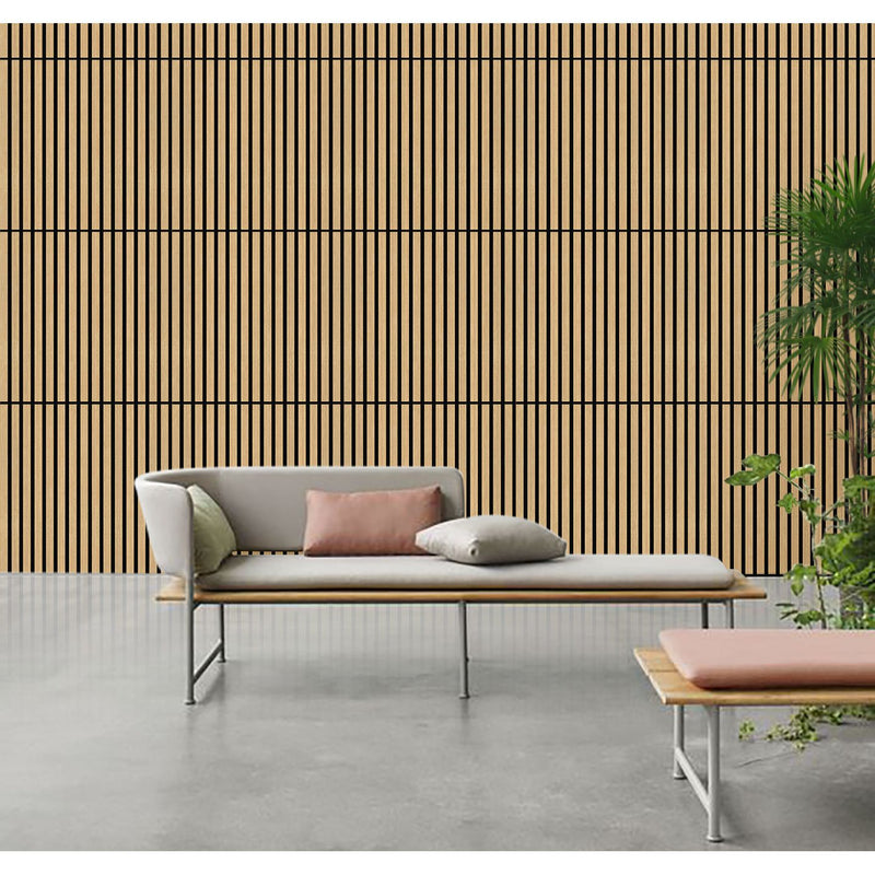Akustikpaneel Eiche Brau Geölt Matt - Schwarzer Filz - 60x240cm-4330542119776