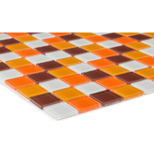 Glasmosaik  Orange Braun Weiß - FliesenDeal24 - Fliesen günstig kaufen