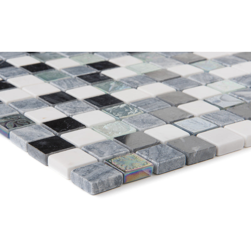 Marmor Schwarz Grau Weiß Glas Relief_433054205262