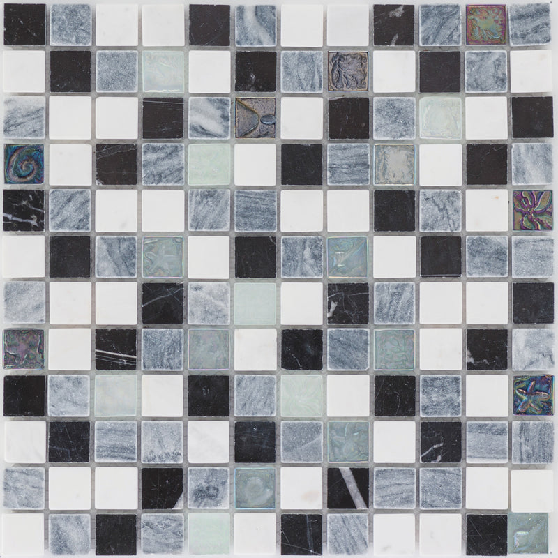 Marmor Schwarz Grau Weiß Glas Relief_433054205262