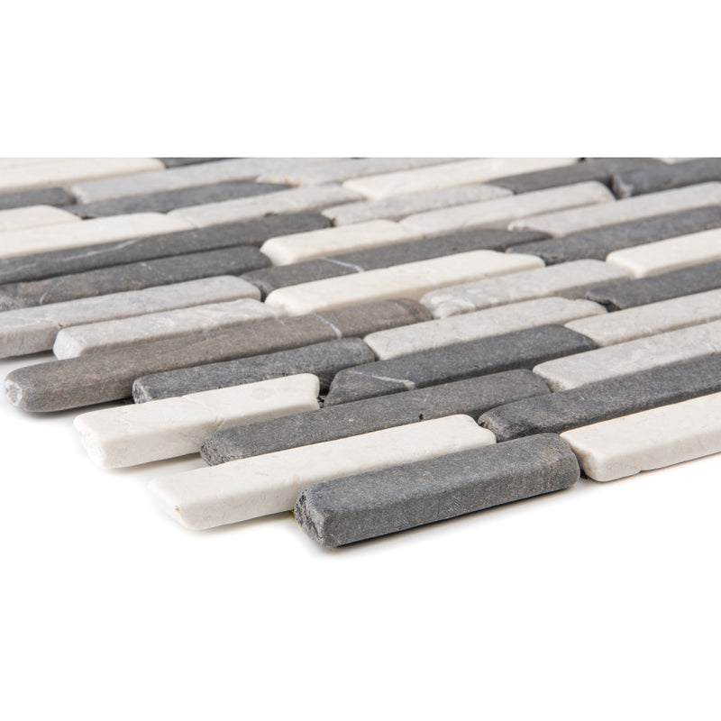 Marmormix Schwarz Grau Weiß Slimbrick getrommelt_4330542053827