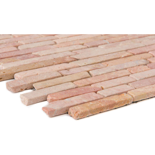 Red Travertino Slimbrick getrommelt