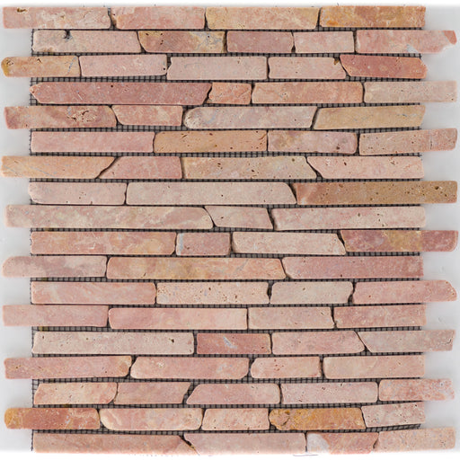 Red Travertino Slimbrick getrommelt