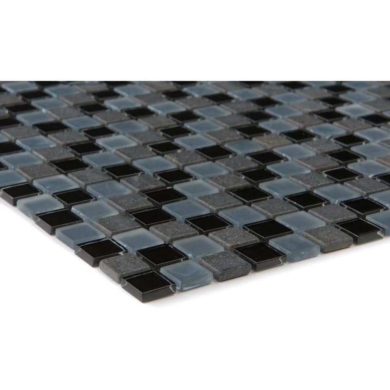 Marmor Schwarz Glasmix Grau Schwarz_4330542054312