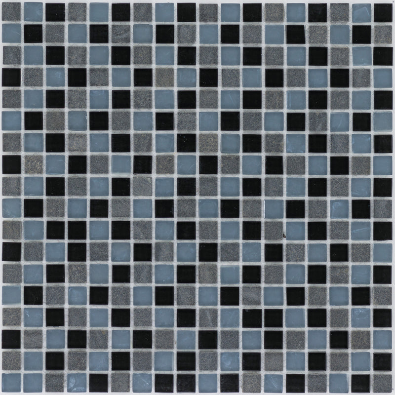 Marmor Schwarz Glasmix Grau Schwarz_4330542054312