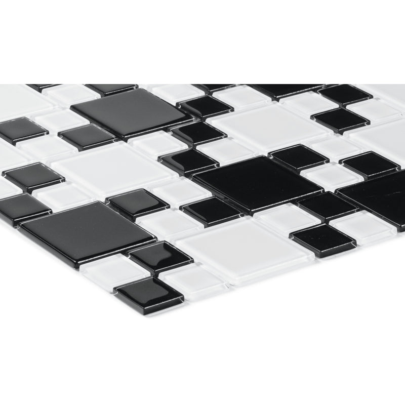 Glasmosaik black+white, glänzend - FliesenExpress - Fliesen günstig kaufen_4330542054411