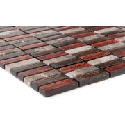 Glas & Marmor Mosaik Metalica Marron Glasmix Rot Braun Parallel - FliesenExpress - Fliesen günstig kaufen_4330542057269