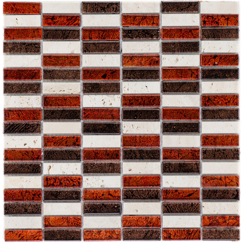 Glas & Marmor Mosaik Metalica Crema Glasmix Rot Braun Parallel - FliesenExpress - Fliesen günstig kaufen_4330542057283