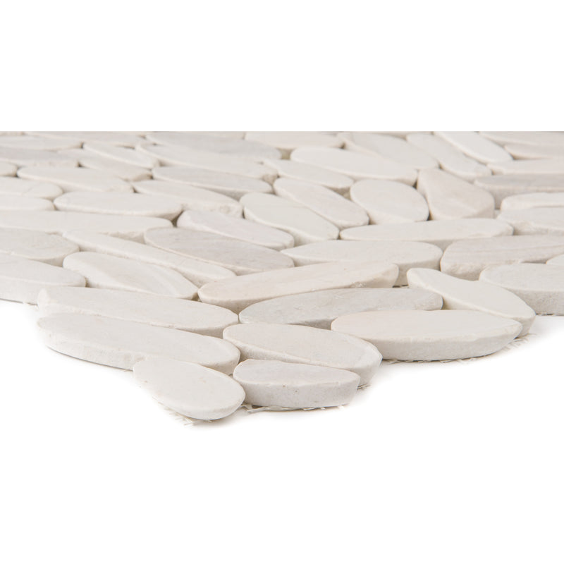 Kiesel White Flat geschliffen matt Flusskiesel_4330542062928