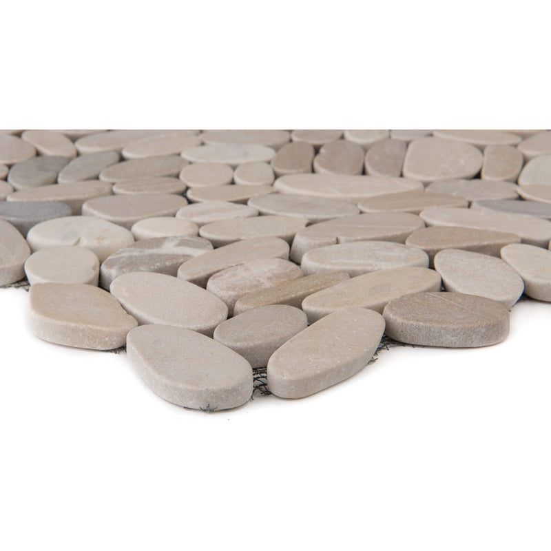 Kiesel Tan Flat geschliffen matt Flusskiesel_4330542062935