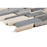 Marmormix Black Grey Creme getrommelt 3-Bahn