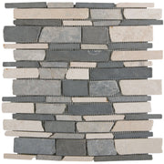Marmormix Black Grey Creme getrommelt 3-Bahn