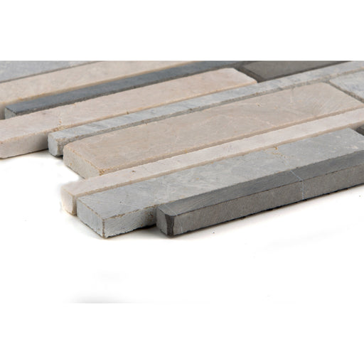 Marmormix Black Grey Creme gesägt 3- Bahn