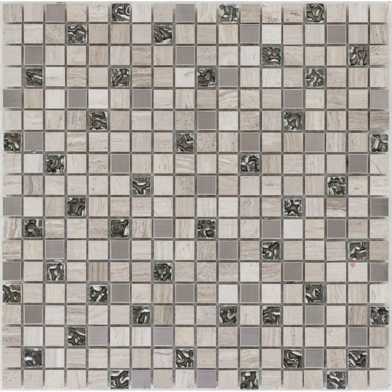 Glasmosaik Glas Grau Marmor Gau Edelstahl 30x30 - FliesenExpress - Mosaik - Fliesen - Mosaikmatten Günstig Kaufen!_4330542065615