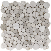 Marmor Grey Stripe Oval Flach geschliffen Flusskiesel_4330542065622