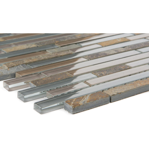 Schiefer Multicolor Glasmix Grau Braun Violett Brick