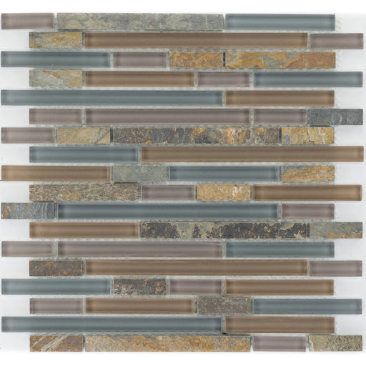 Schiefer Multicolor Glasmix Grau Braun Violett Brick
