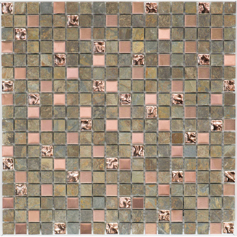 Glas & Naturstein Mosaik Perlmutt Schiefer Multicolor Kupfer - FliesenExpress - Fliesen günstig kaufen_4330542066285