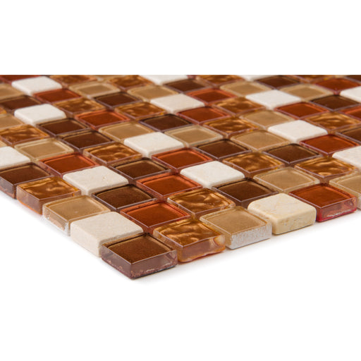 Sunrise Marble Crema Glasmix Gold Orange Braun