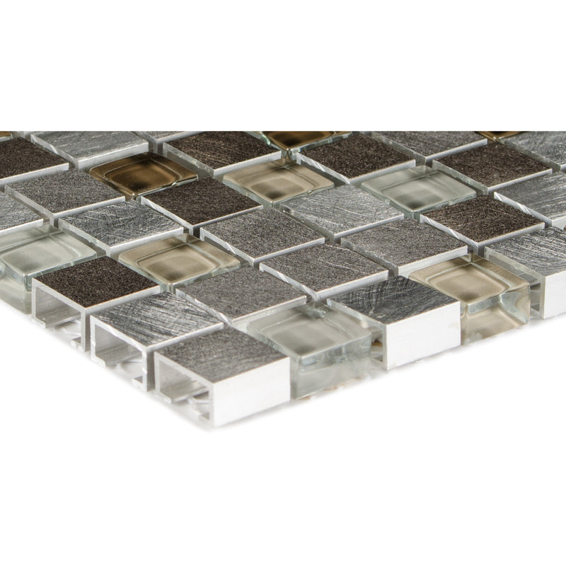 Cosmos Earth Brown Beige Silver Glas Aluminium