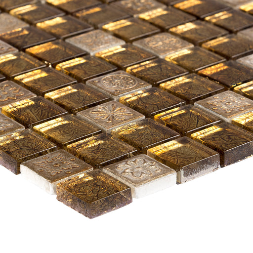 Glas & Naturstein Mosaik Inka Gold Reliev - FliesenDeal24 - Fliesen günstig kaufen