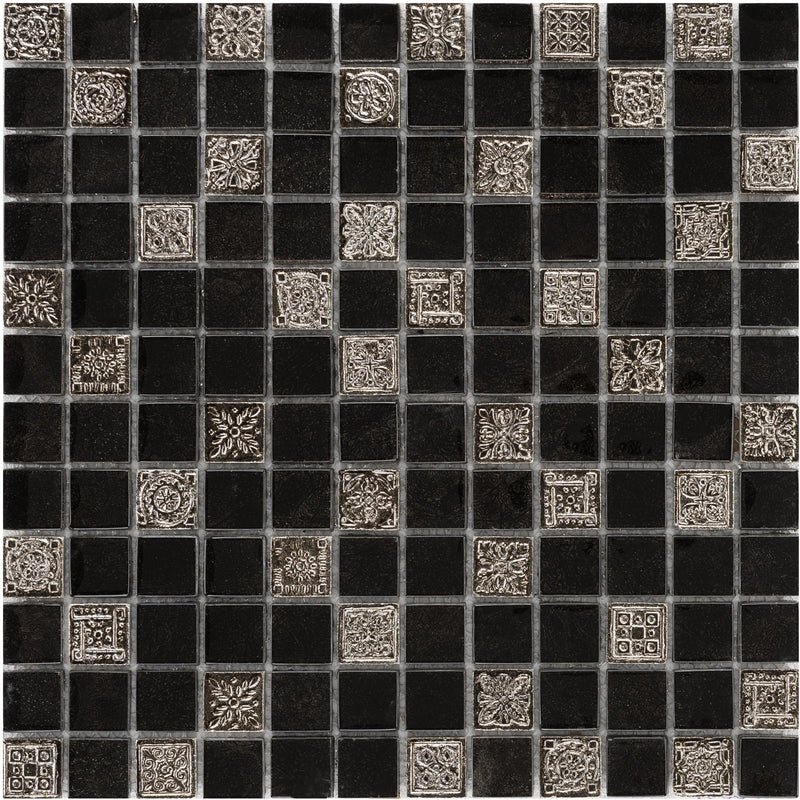 Glas & Naturstein Mosaik Inka Black Relief - FliesenExpress - Fliesen günstig kaufen_4330542086351